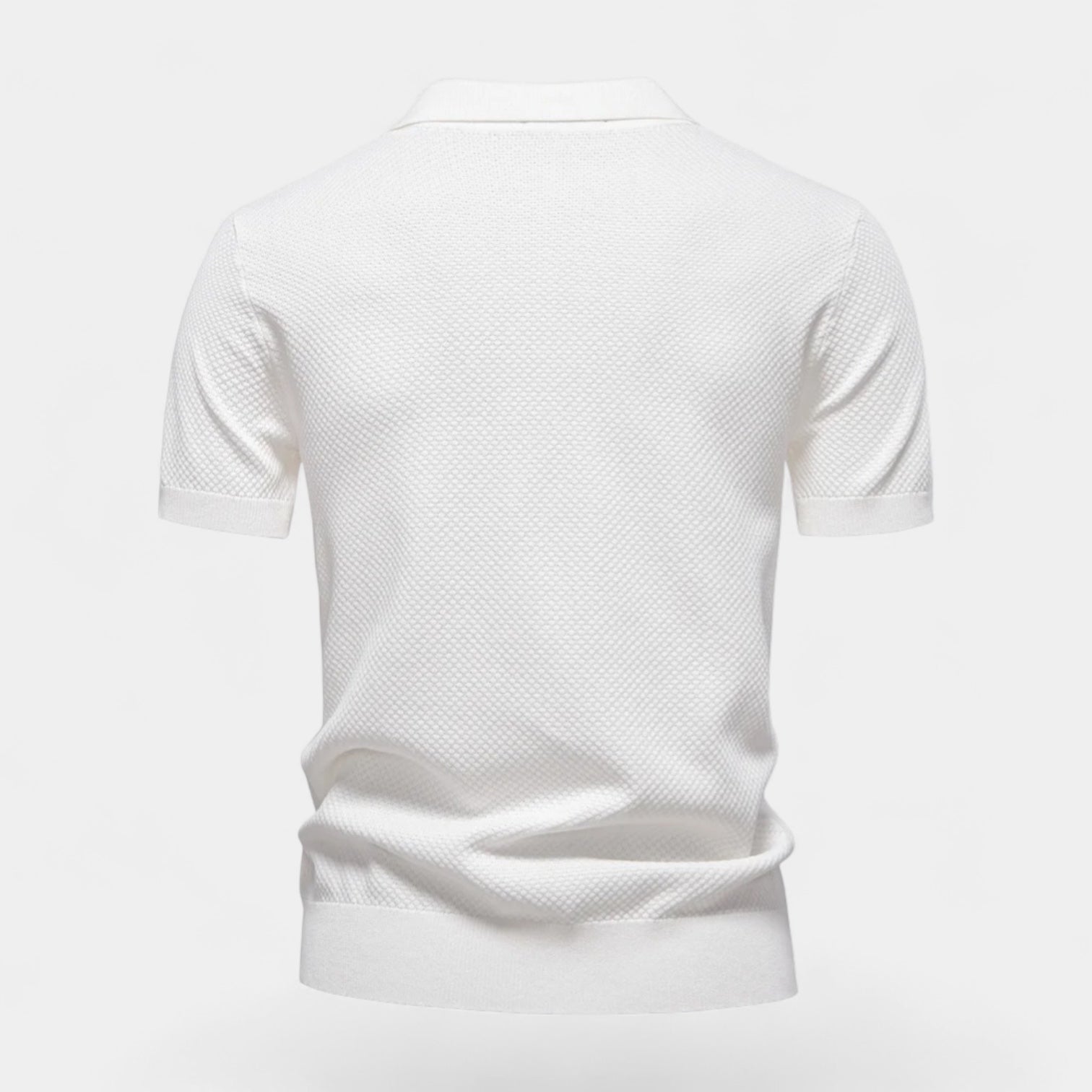 Noir | Men's Knitted Slim Piqué Polo Shirt