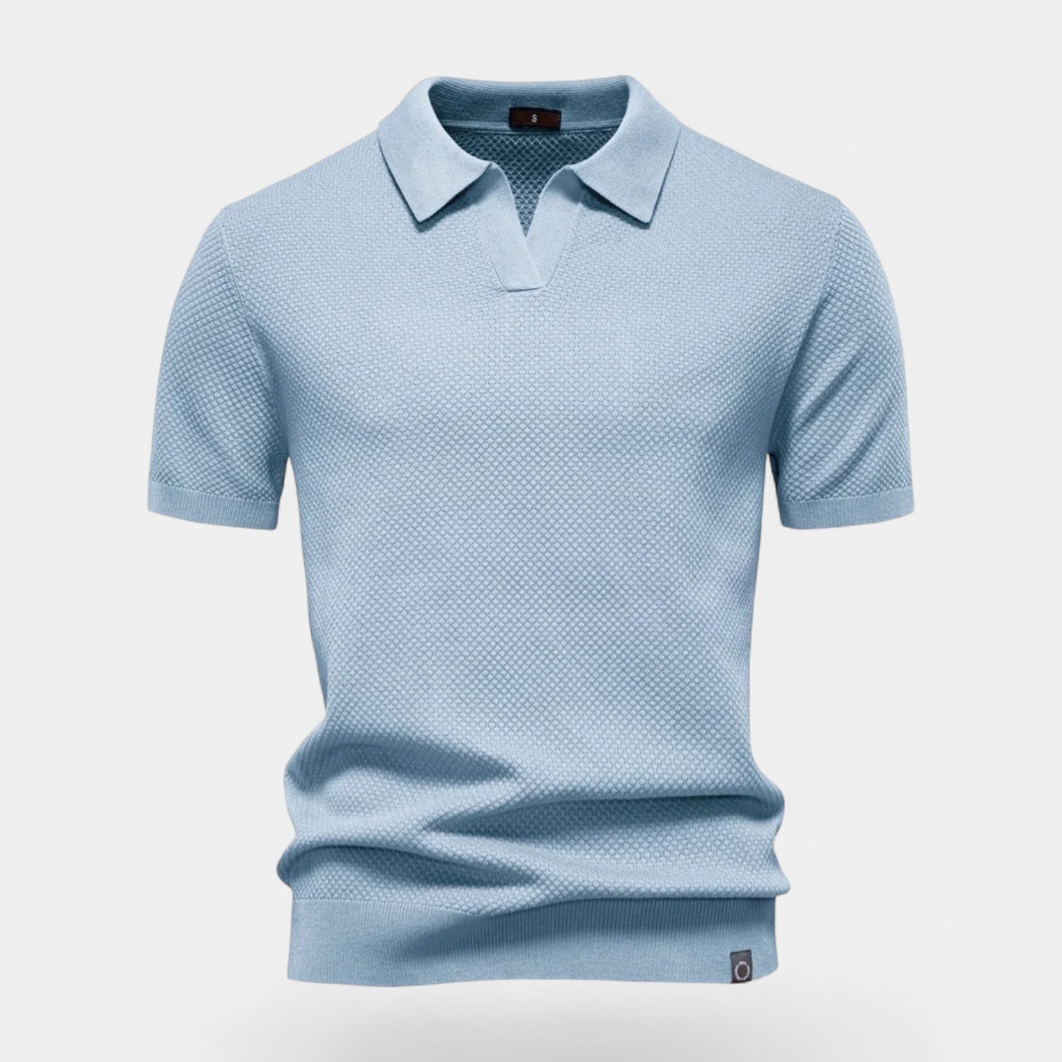 Noir | Men's Knitted Slim Piqué Polo Shirt