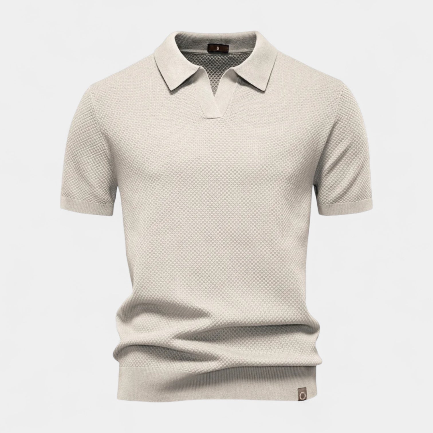 Noir | Men's Knitted Slim Piqué Polo Shirt