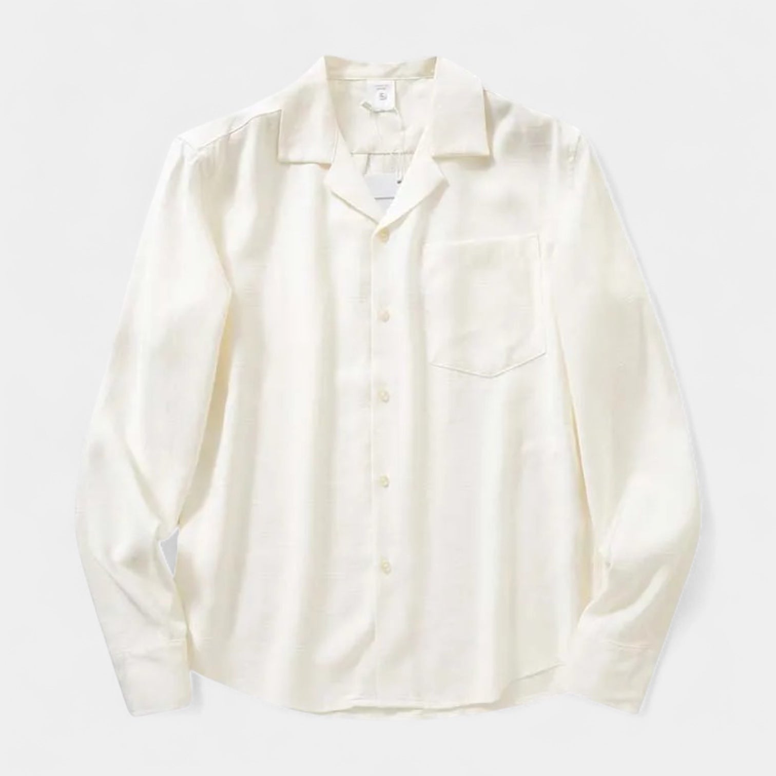 Noir | Men’s Linen Revere Collar Long-Sleeve Shirt