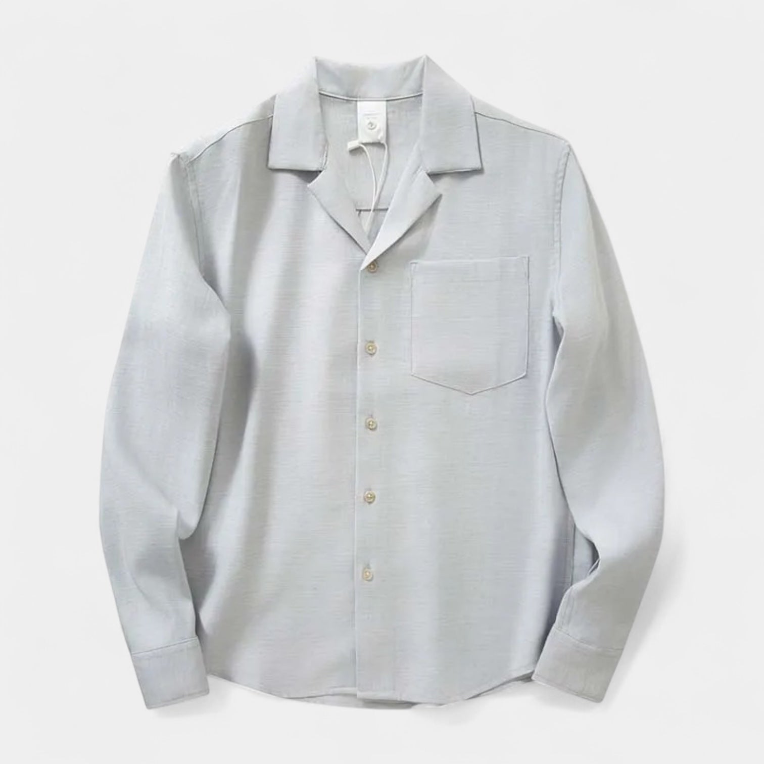 Noir | Men’s Linen Revere Collar Long-Sleeve Shirt