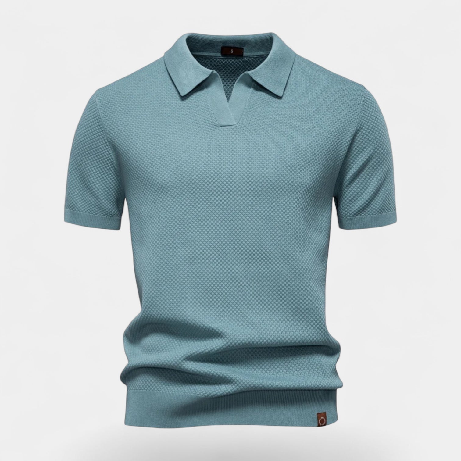Noir | Men's Knitted Slim Piqué Polo Shirt