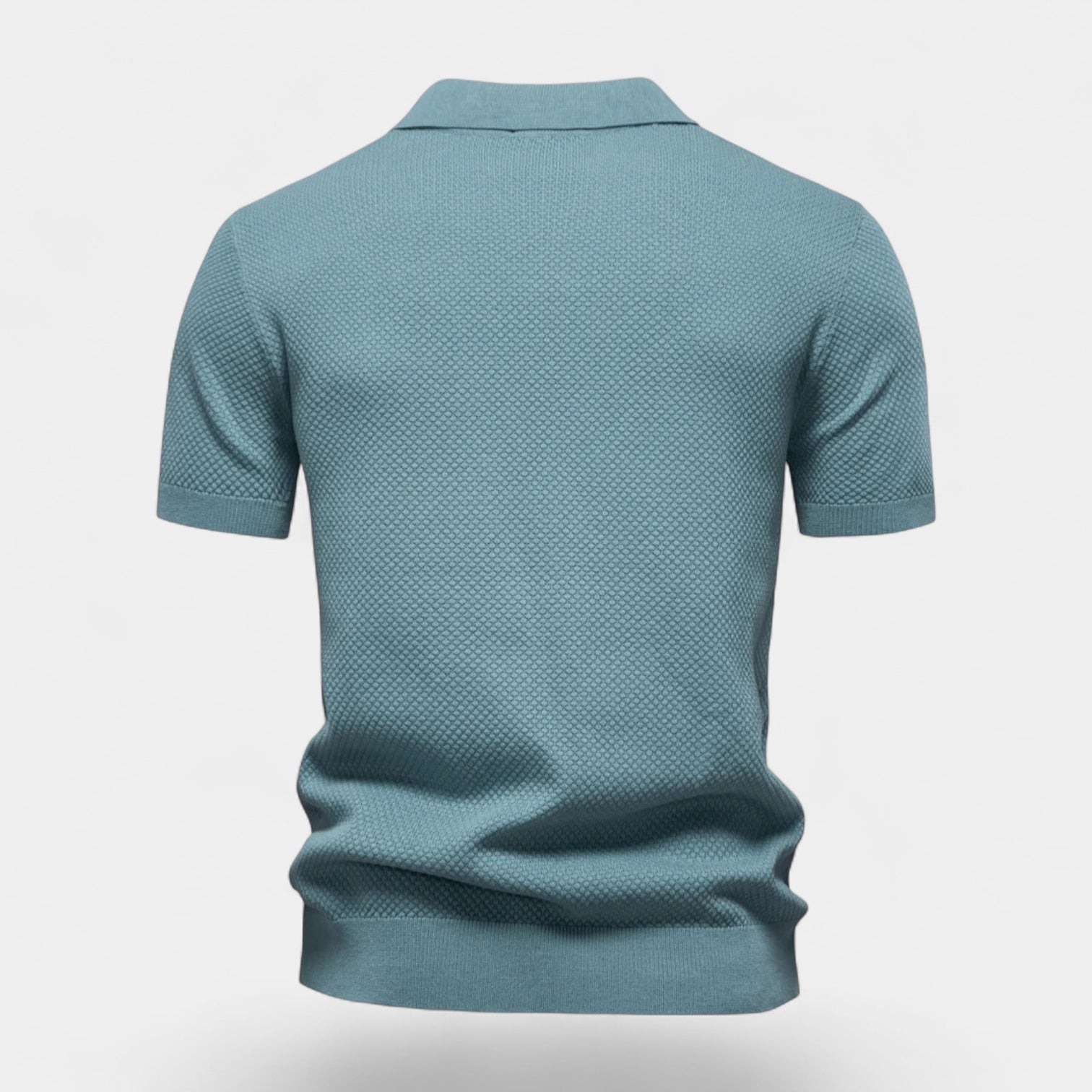 Noir | Men's Knitted Slim Piqué Polo Shirt