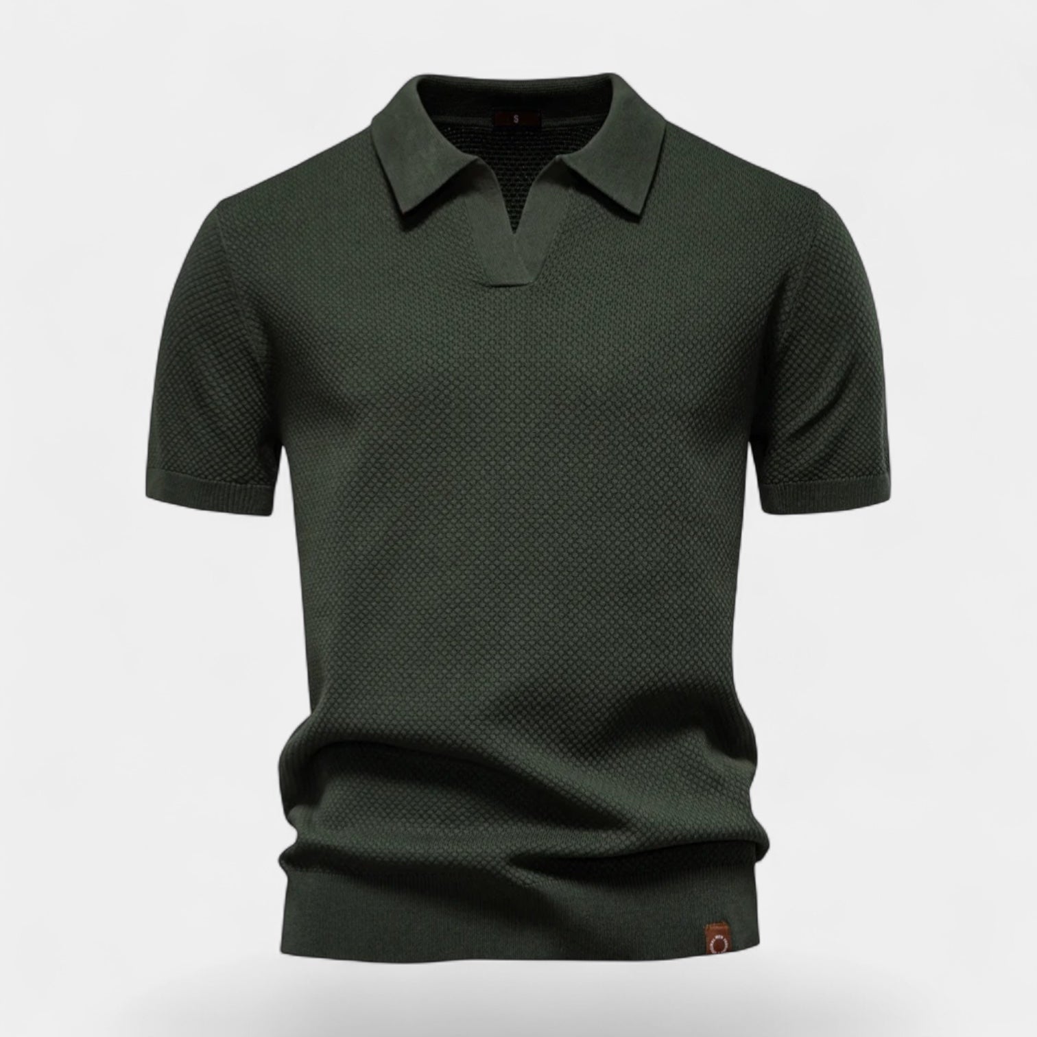 Noir | Men's Knitted Slim Piqué Polo Shirt
