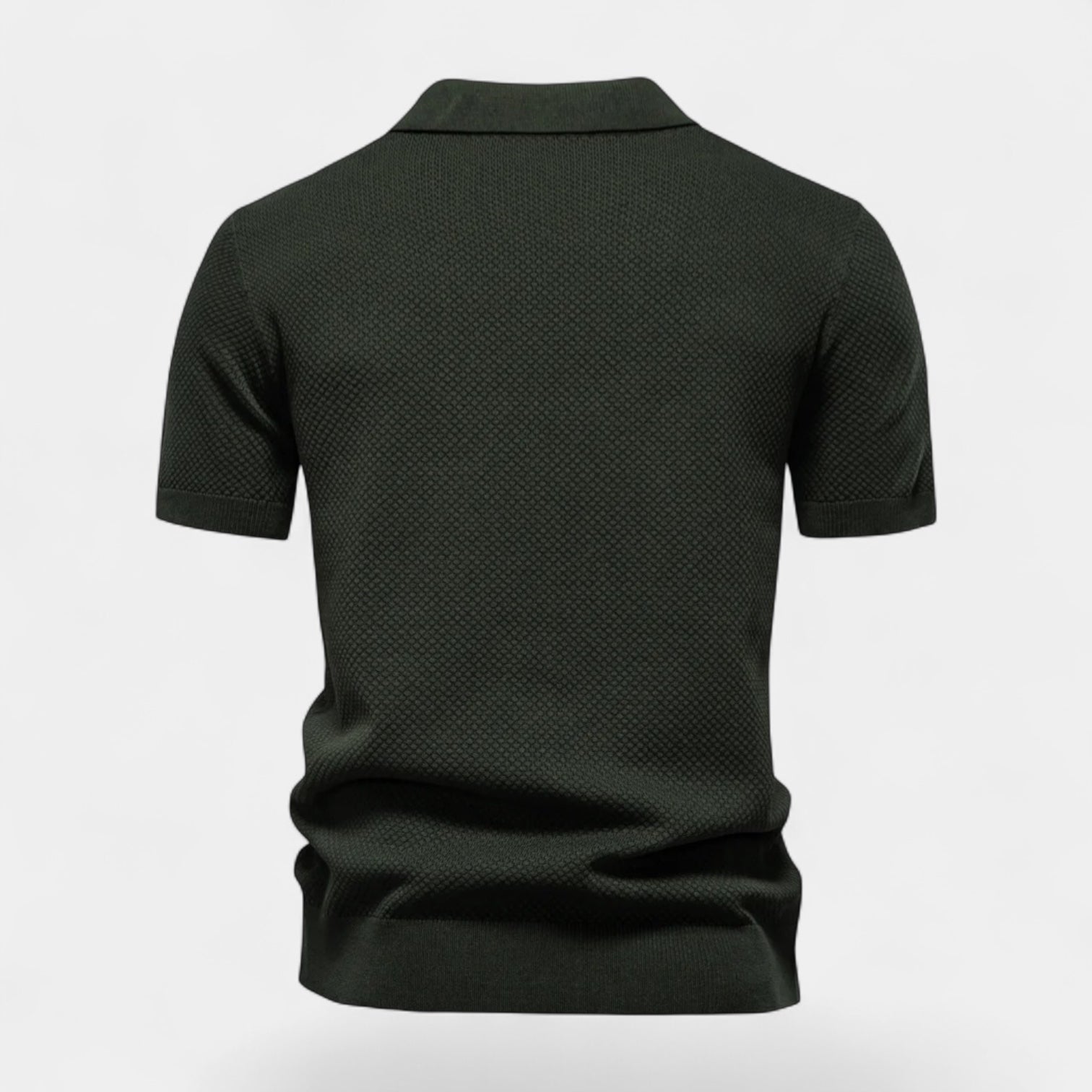 Noir | Men's Knitted Slim Piqué Polo Shirt