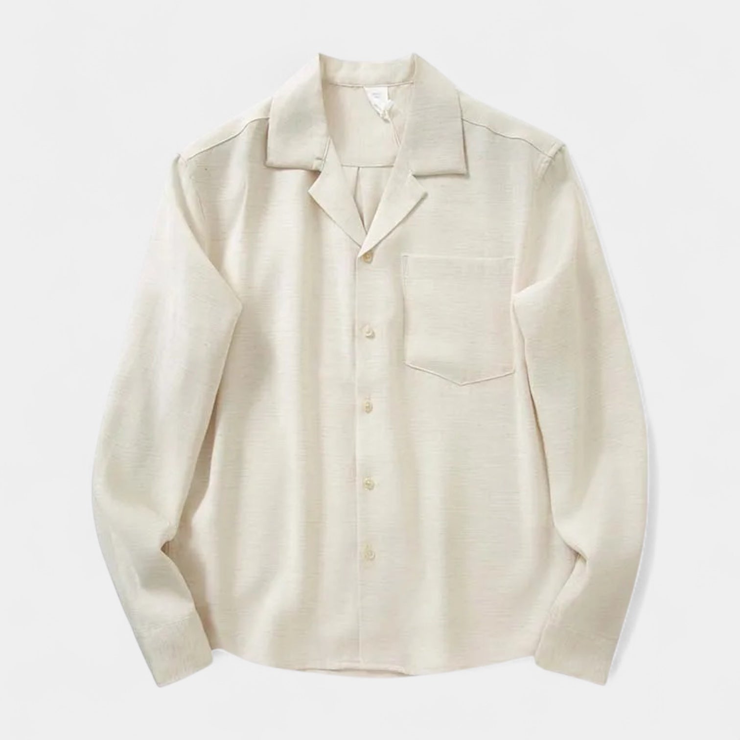 Noir | Men’s Linen Revere Collar Long-Sleeve Shirt