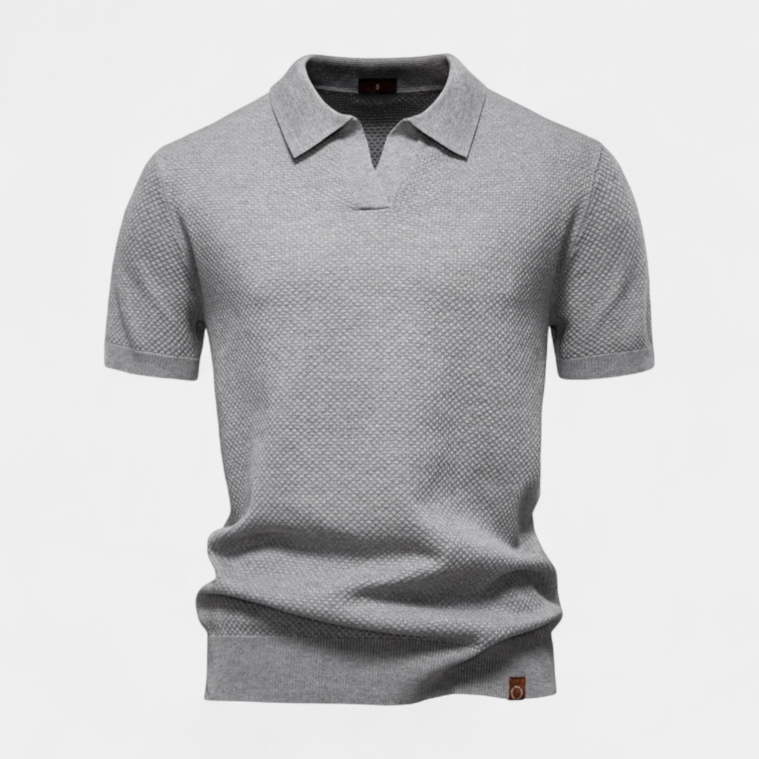 Noir | Men's Knitted Slim Piqué Polo Shirt