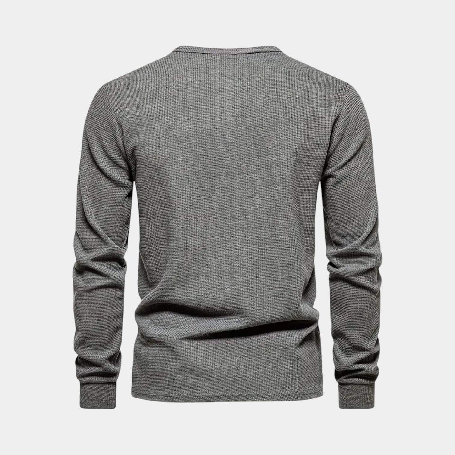 Men’s Cotton Waffle-Knit Henley Sweatshirt