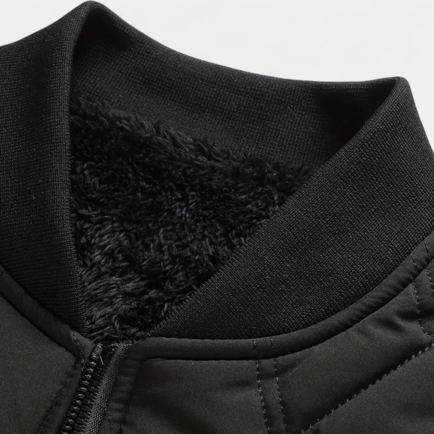 Men’s Quilted Bomber Jacket – Fleece-Lined Winter Jacket