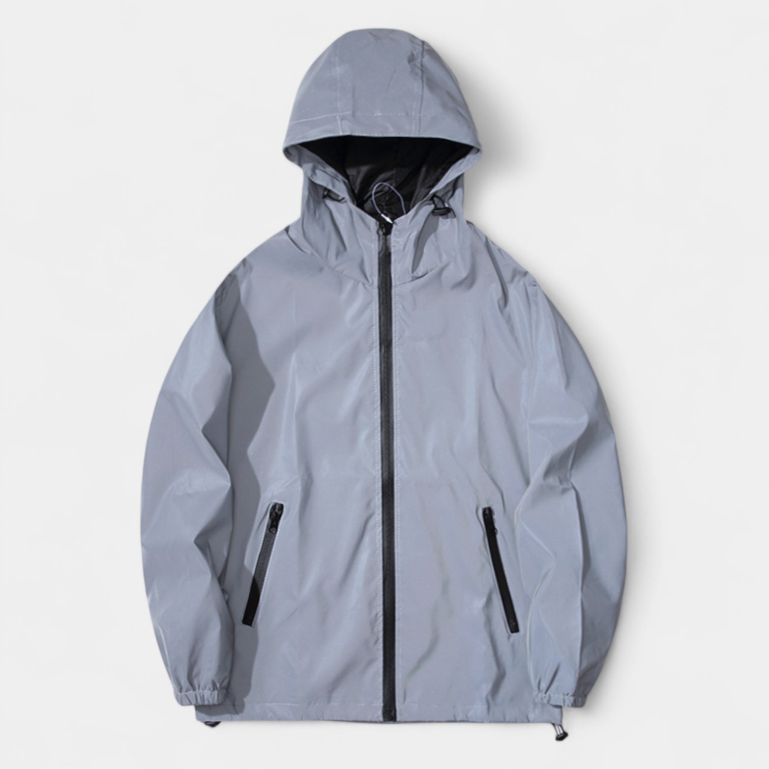 Noir | Men's Reflective Windbreaker Jacket-Noir-Noir