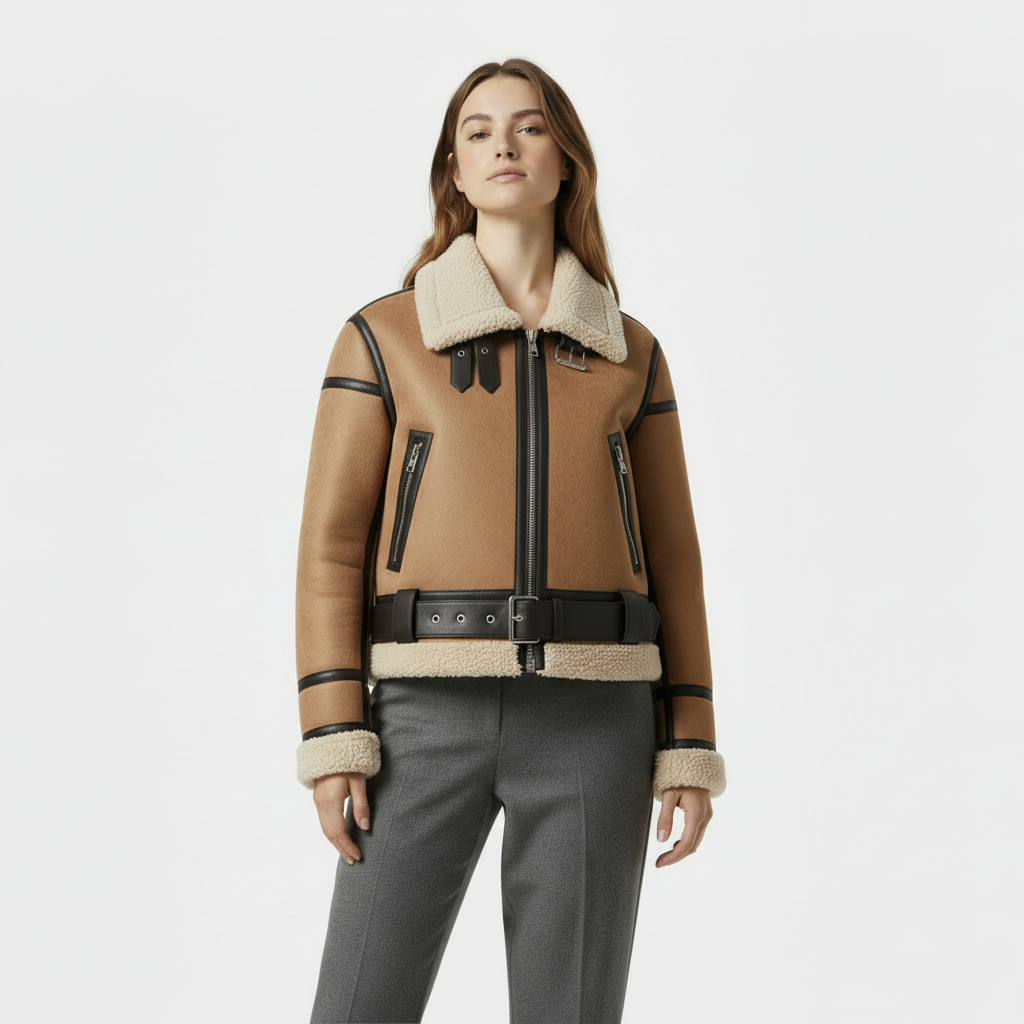 Women’s Aviator Jacket - Shearling Trim