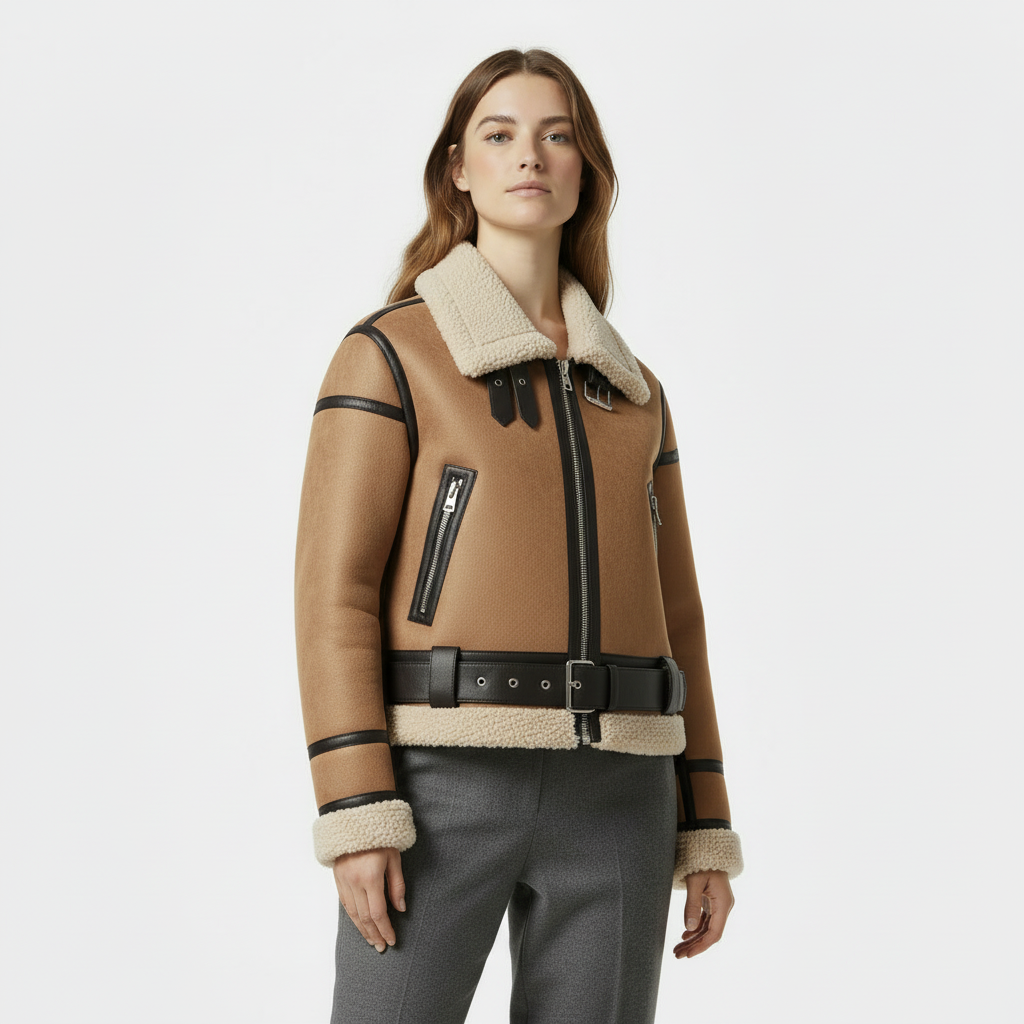 Women’s Aviator Jacket - Shearling Trim