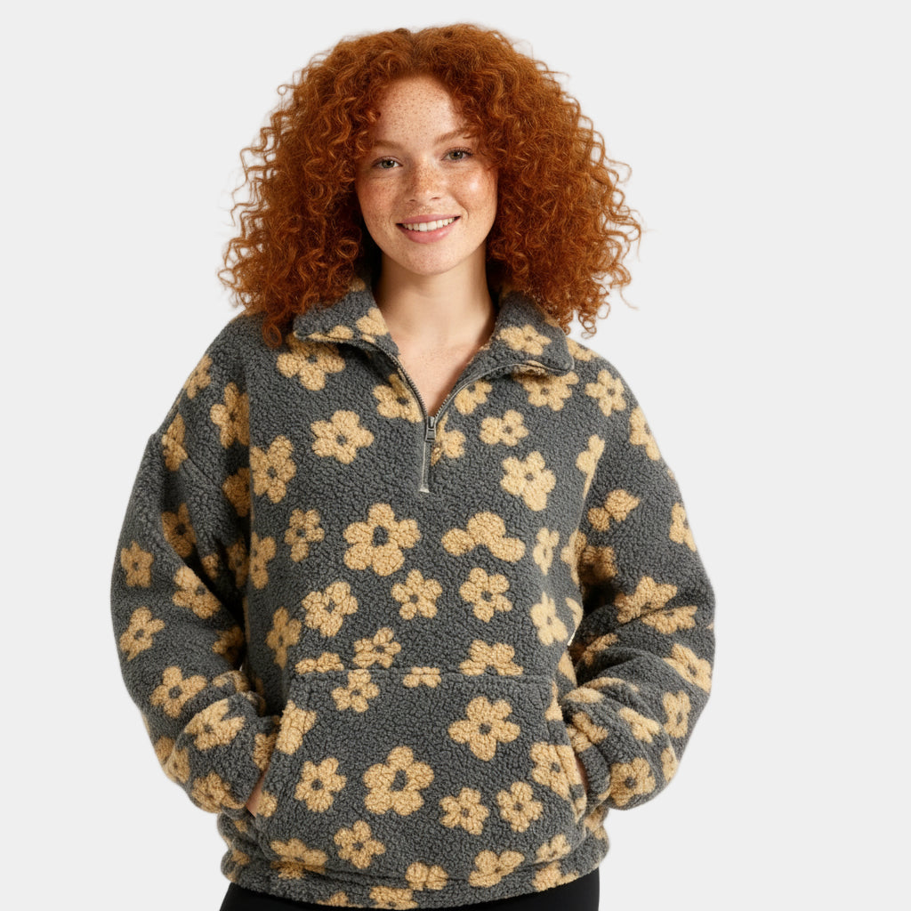Women’s Fleece Pullover – Plush Half-Zip Winter Sweater