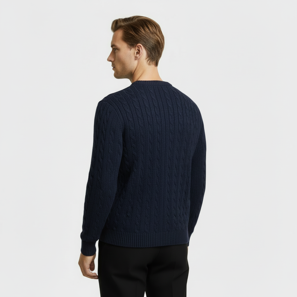 Men's Cable Knit Crewneck Jumper