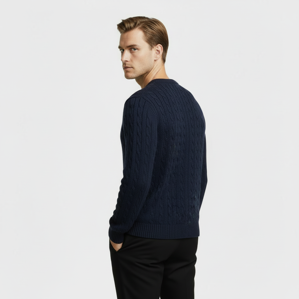 Men's Cable Knit Crewneck Jumper