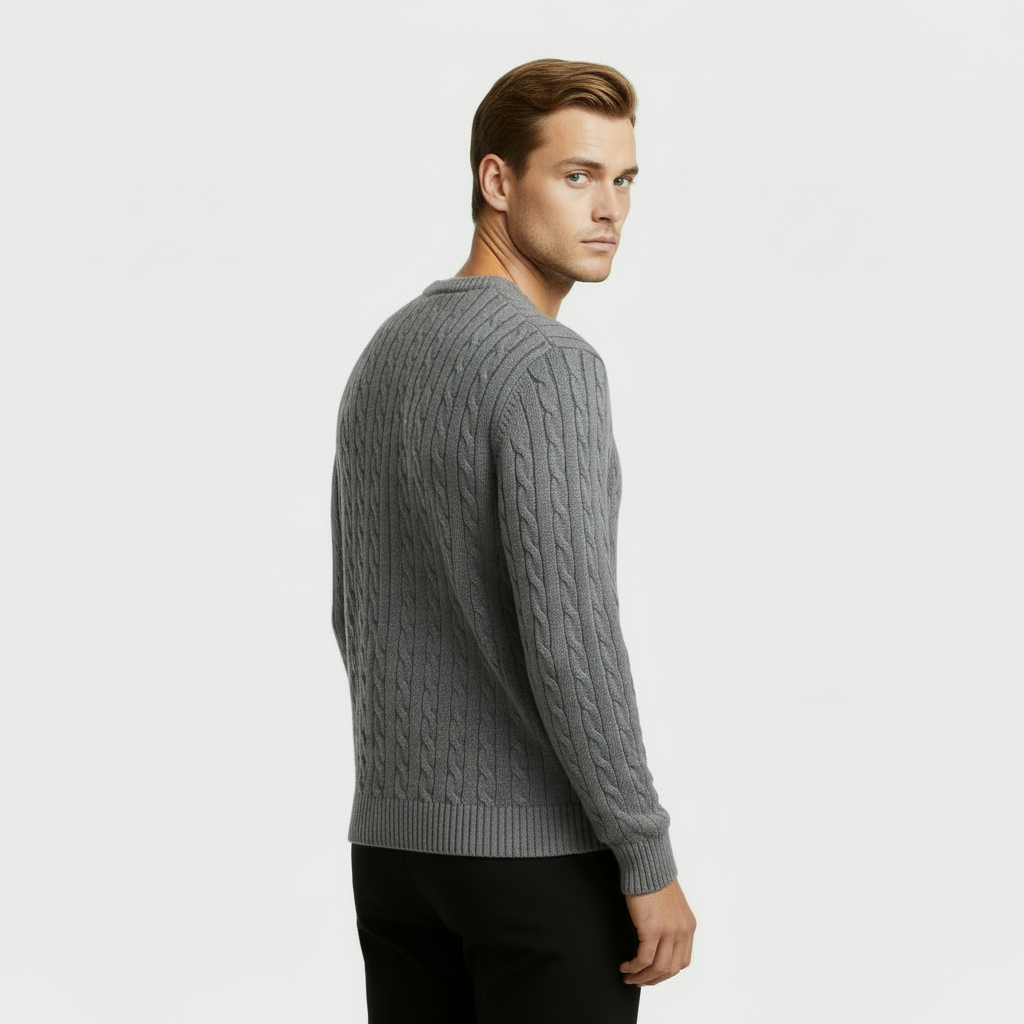 Men's Cable Knit Crewneck Jumper