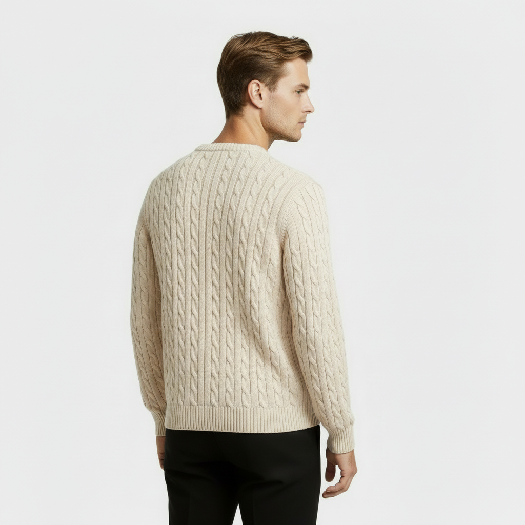 Men's Cable Knit Crewneck Jumper