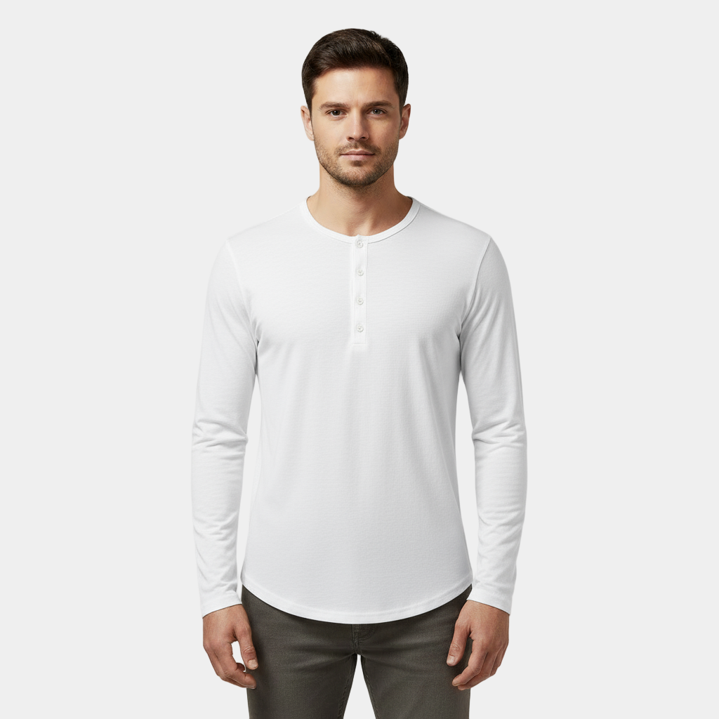 Men's Long Sleeve Henley T-Shirt