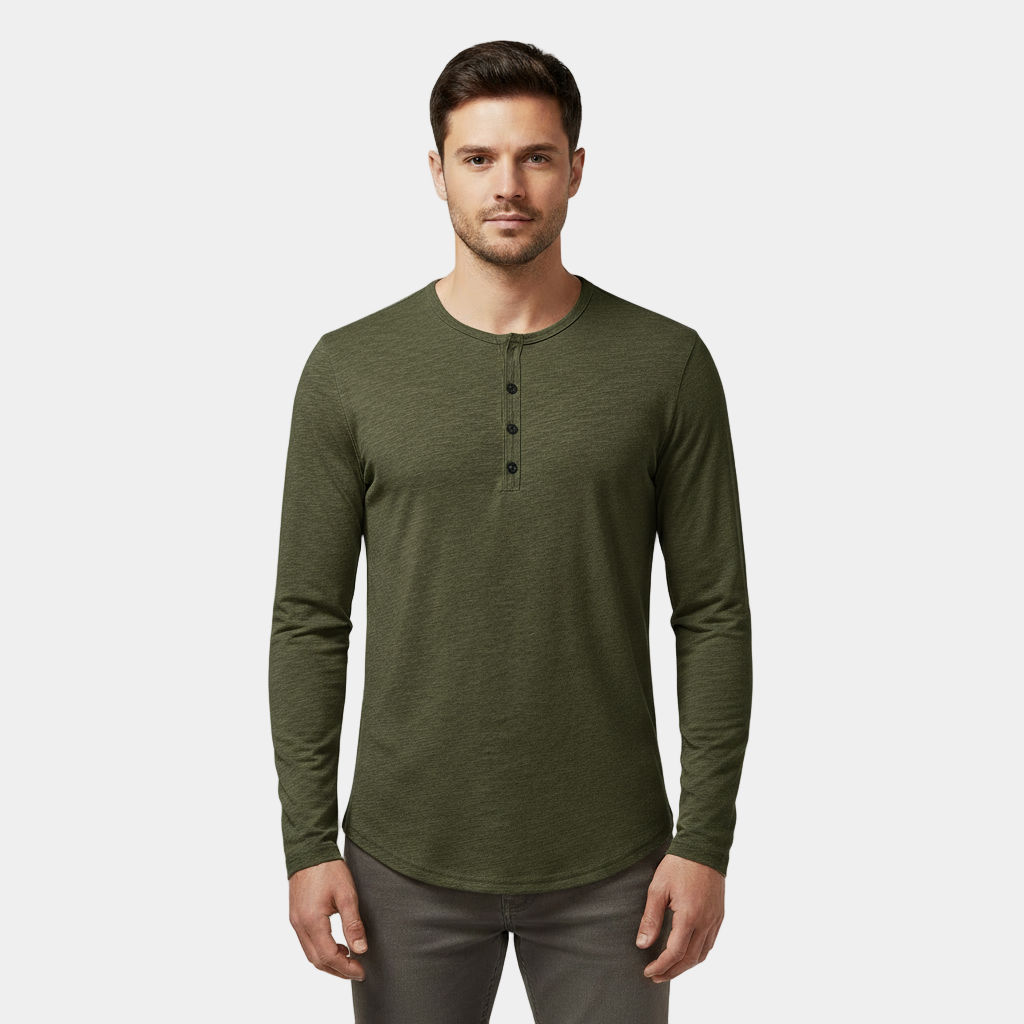 Men's Long Sleeve Henley T-Shirt