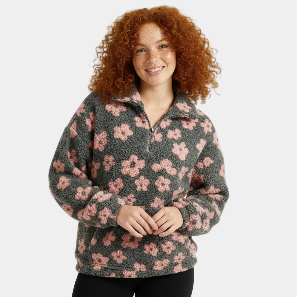 Women’s Fleece Pullover – Plush Half-Zip Winter Sweater