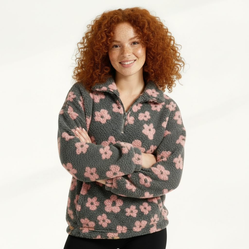 Women’s Fleece Pullover – Plush Half-Zip Winter Sweater