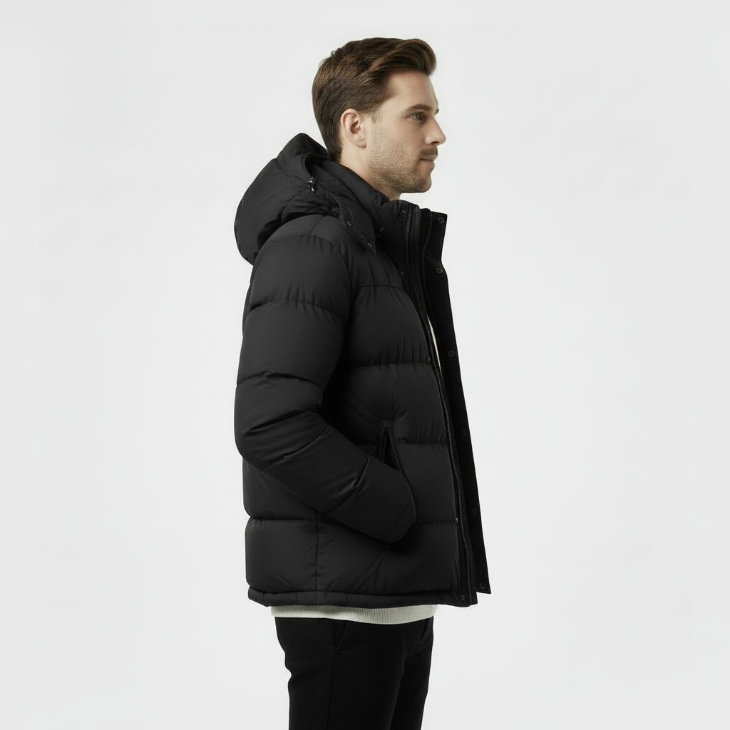 Men’s Puffer Jacket – Quilted Winter Coat with Hood