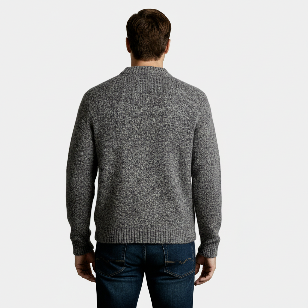 Men’s Heathered Wool-Blend Crewneck Sweater