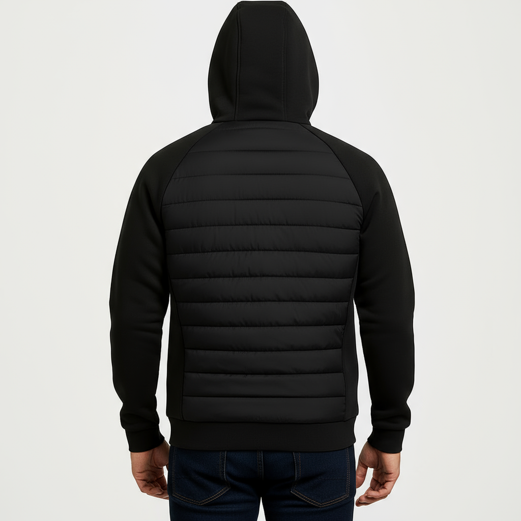 Men’s Quilted Hooded Bomber – Lightweight Zip-Up Jacket