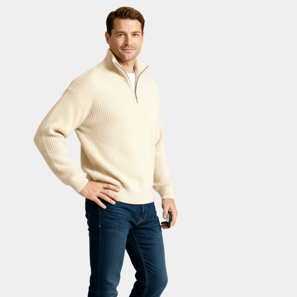 Men's Knitted Half-Zip Sweater