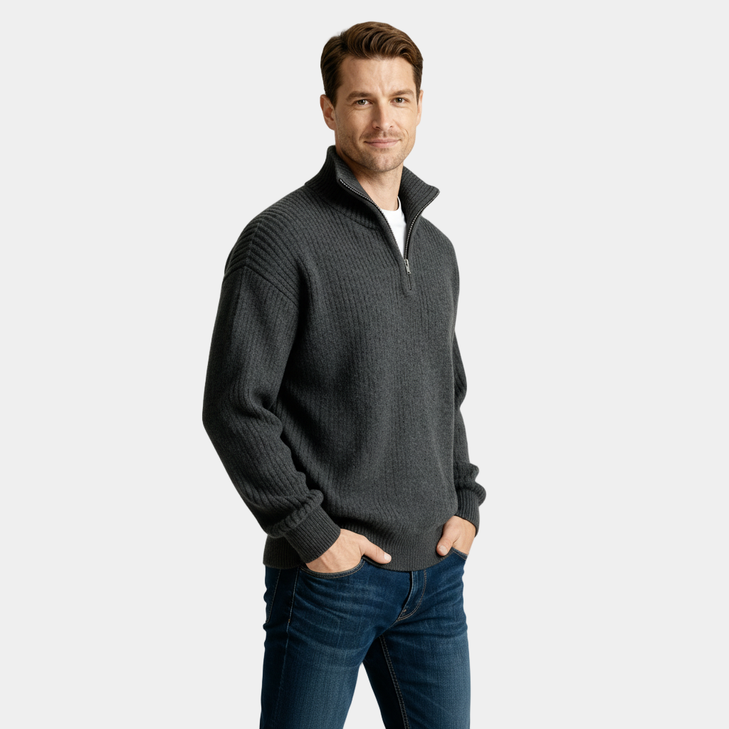 Men's Knitted Half-Zip Sweater
