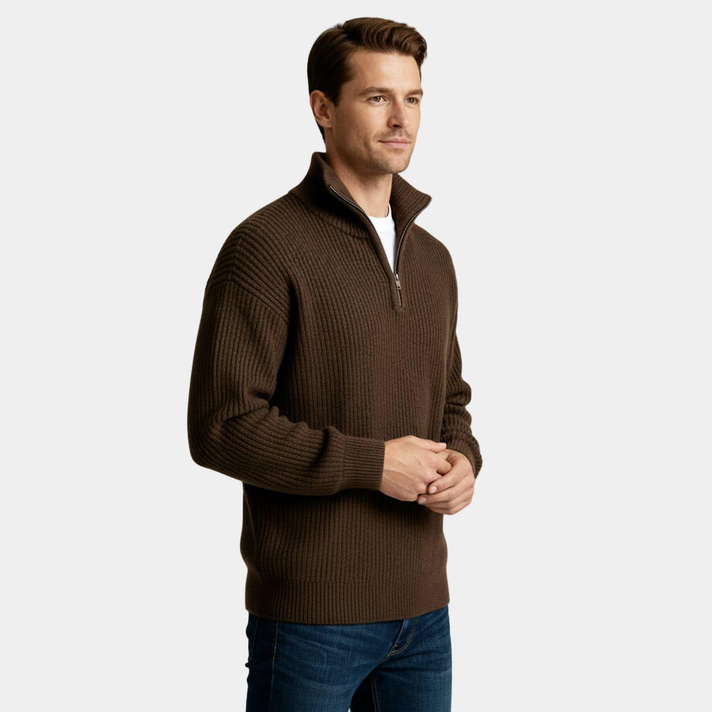 Men's Knitted Half-Zip Sweater