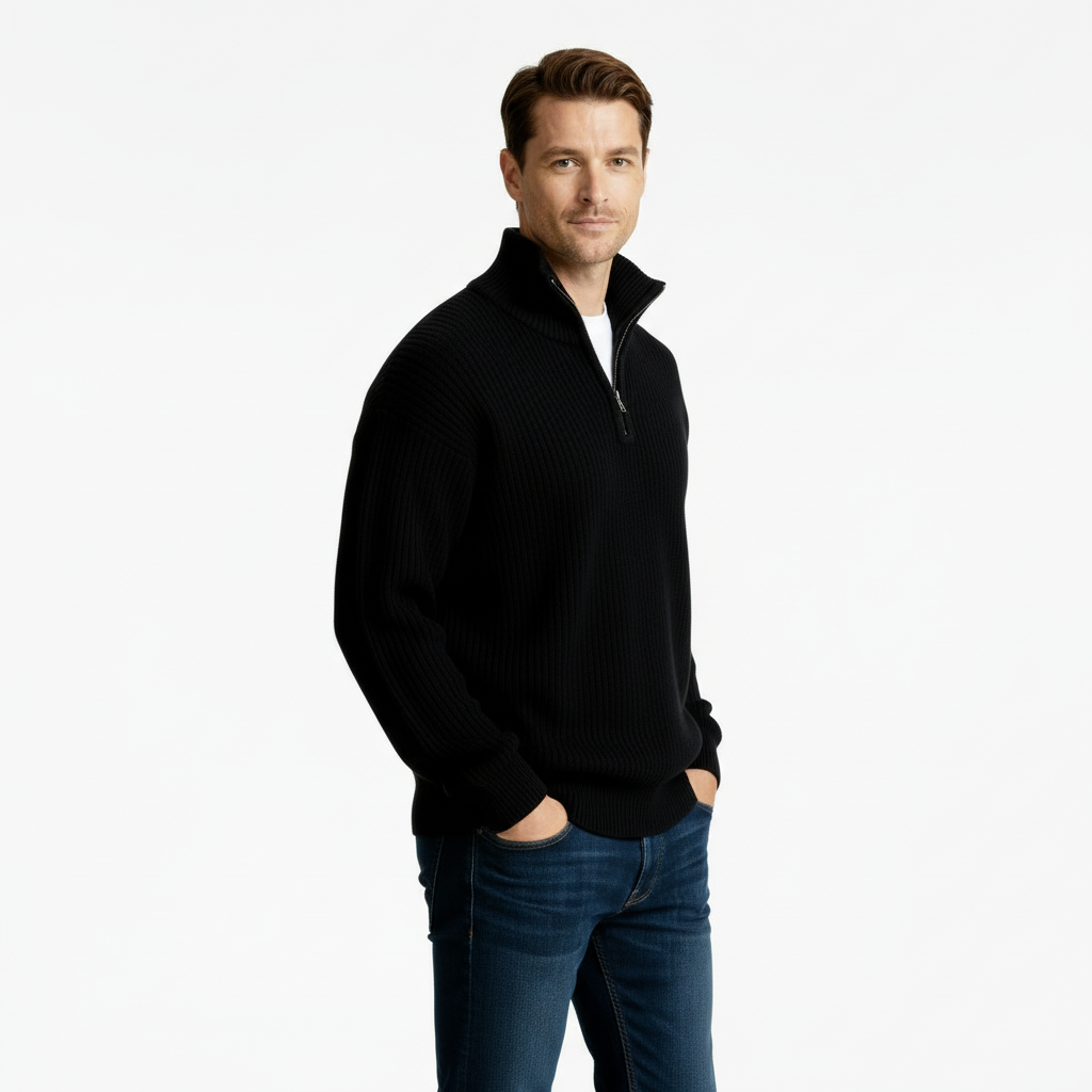 Men's Knitted Half-Zip Sweater