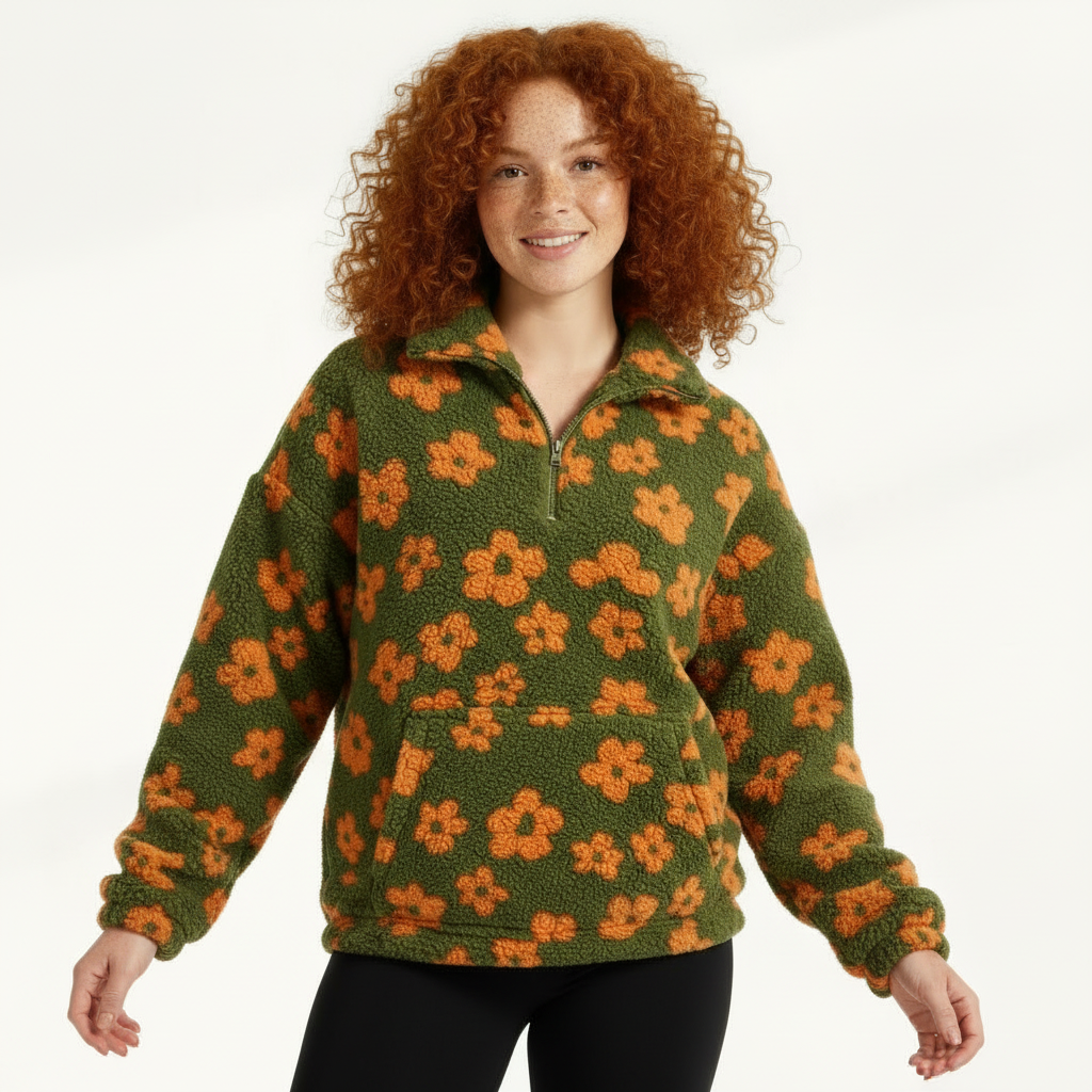 Women’s Fleece Pullover – Plush Half-Zip Winter Sweater