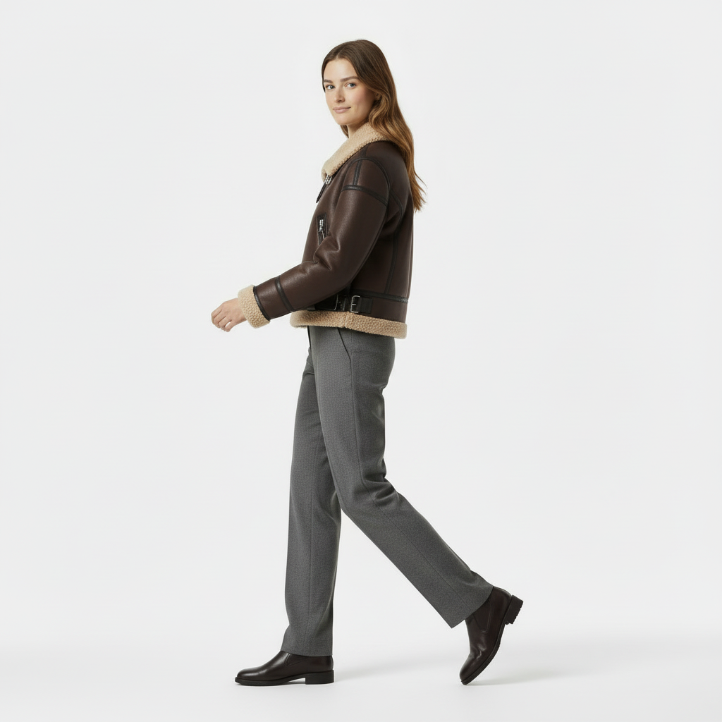 Women’s Aviator Jacket - Shearling Trim