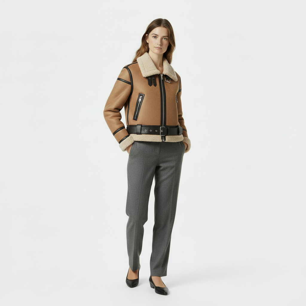 Women’s Aviator Jacket - Shearling Trim