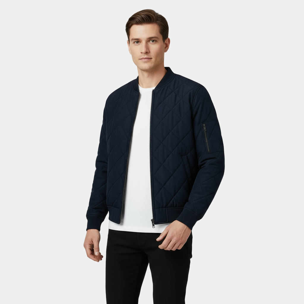 Men’s Lightweight Bomber Jacket - Rounded Collar