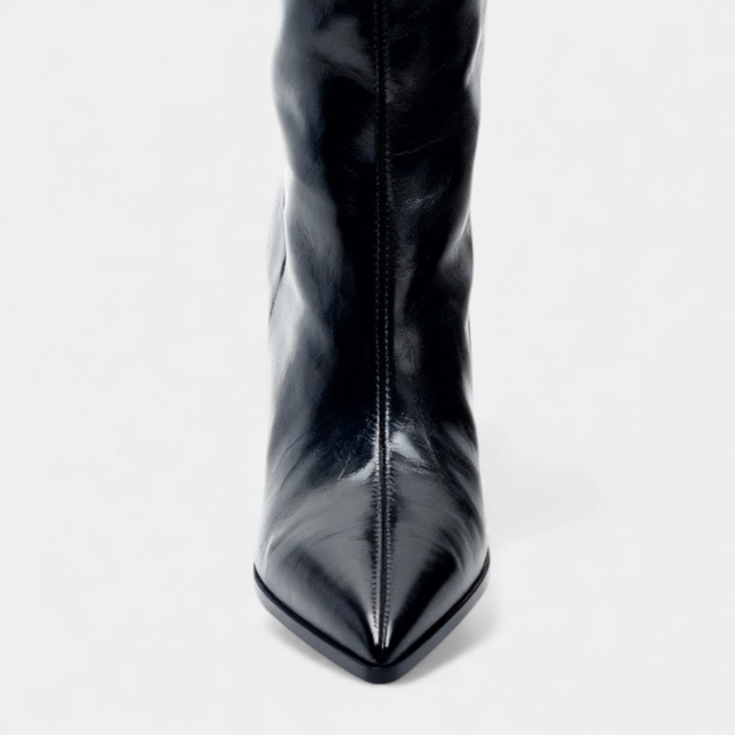 Women's Knee High Faux Leather Boots - Side Zip