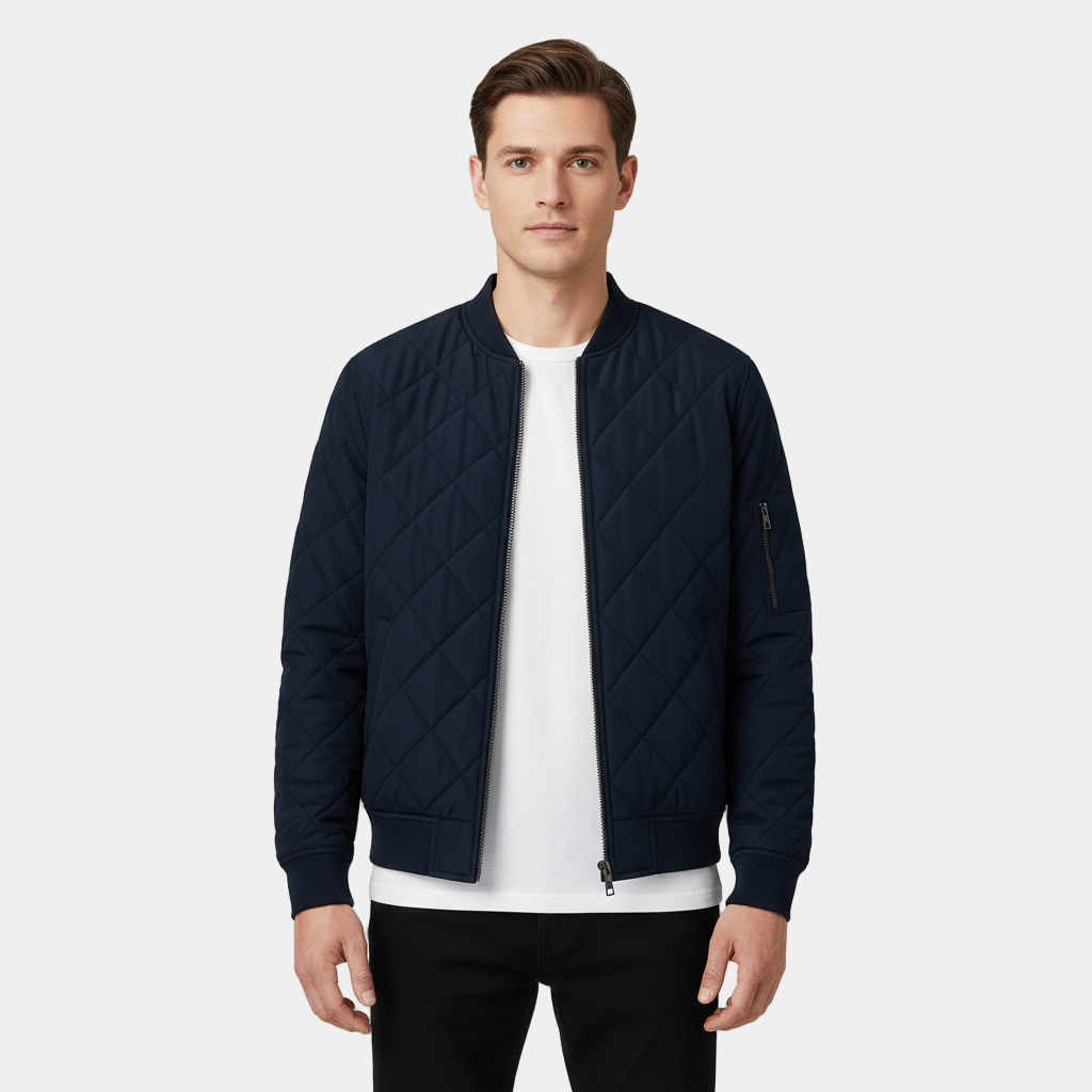 Men’s Lightweight Bomber Jacket - Rounded Collar
