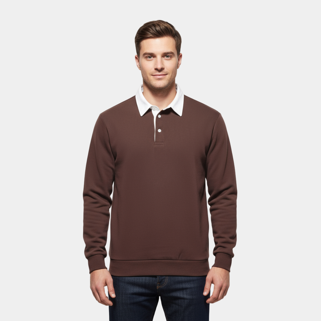 Men's Cotton Polo Neck Sweater