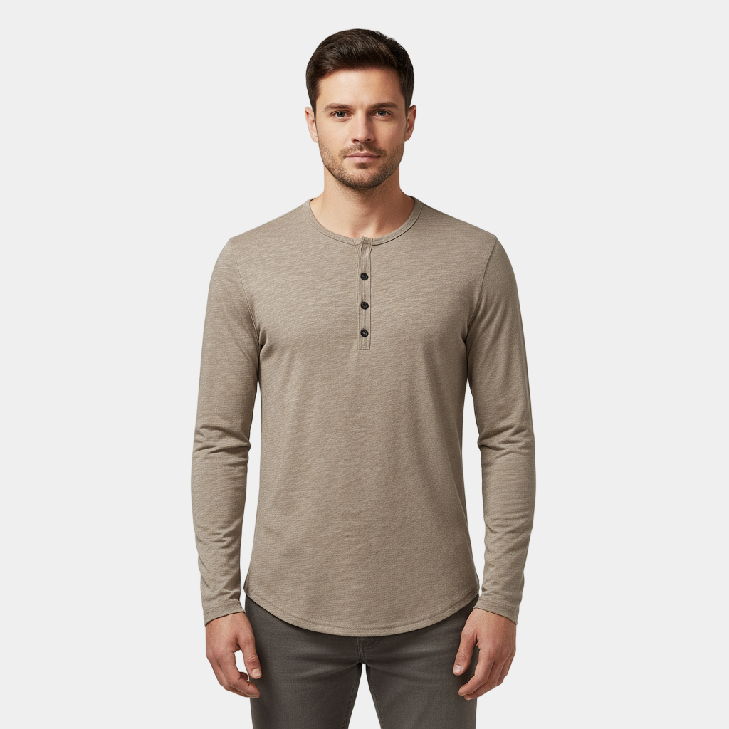 Men's Long Sleeve Henley T-Shirt