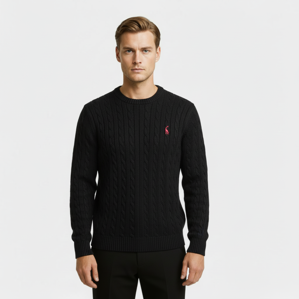 Men's Cable Knit Crewneck Jumper