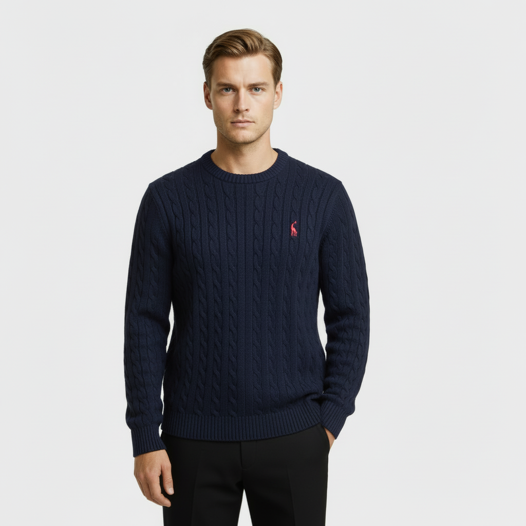 Men's Cable Knit Crewneck Jumper