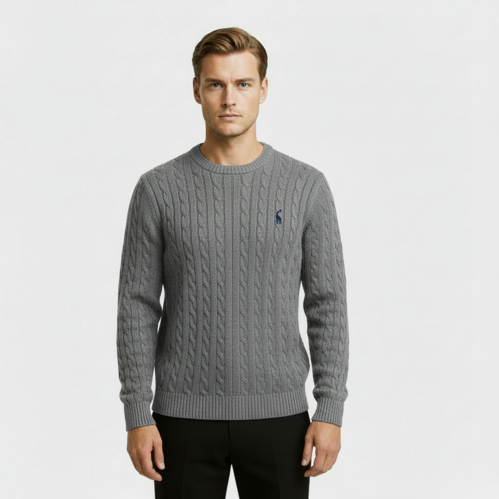 Men's Cable Knit Crewneck Jumper