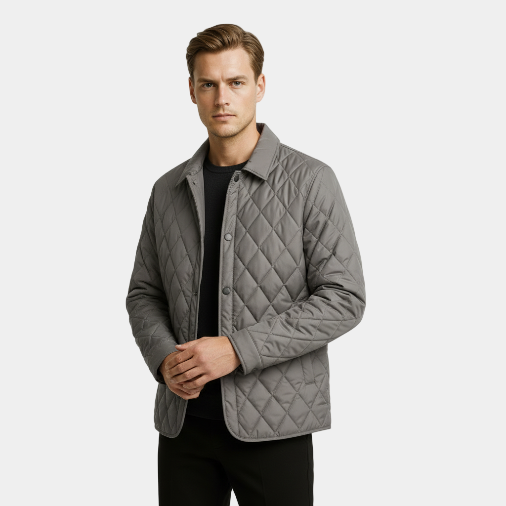 Men’s Lightweight Quilted Overshirt Jacket – Water-Resistant