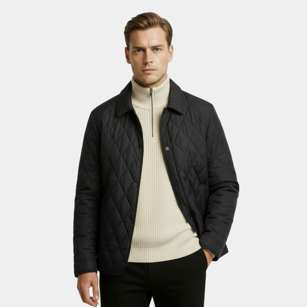 Men’s Lightweight Quilted Overshirt Jacket – Water-Resistant