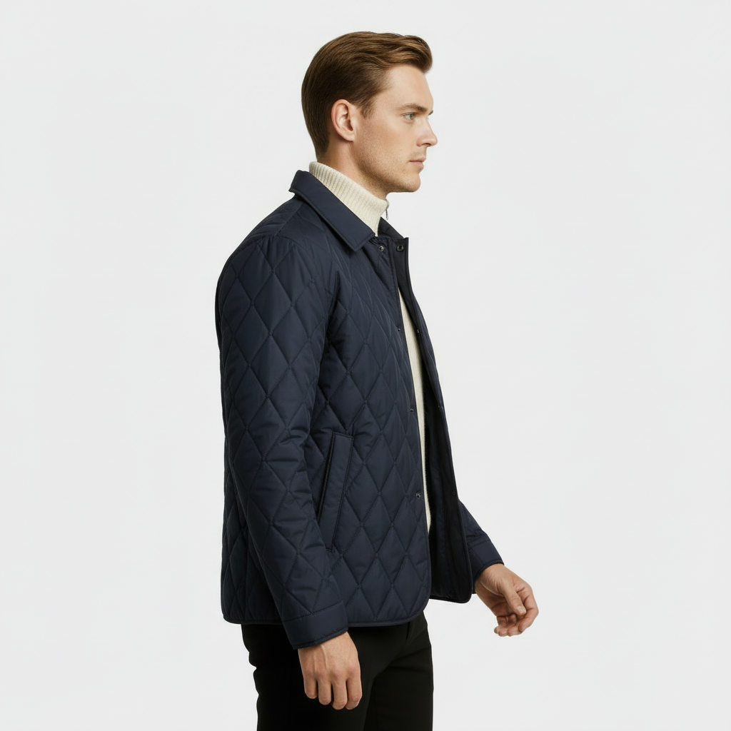 Men’s Lightweight Quilted Overshirt Jacket – Water-Resistant
