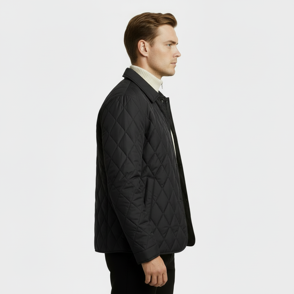 Men’s Lightweight Quilted Overshirt Jacket – Water-Resistant