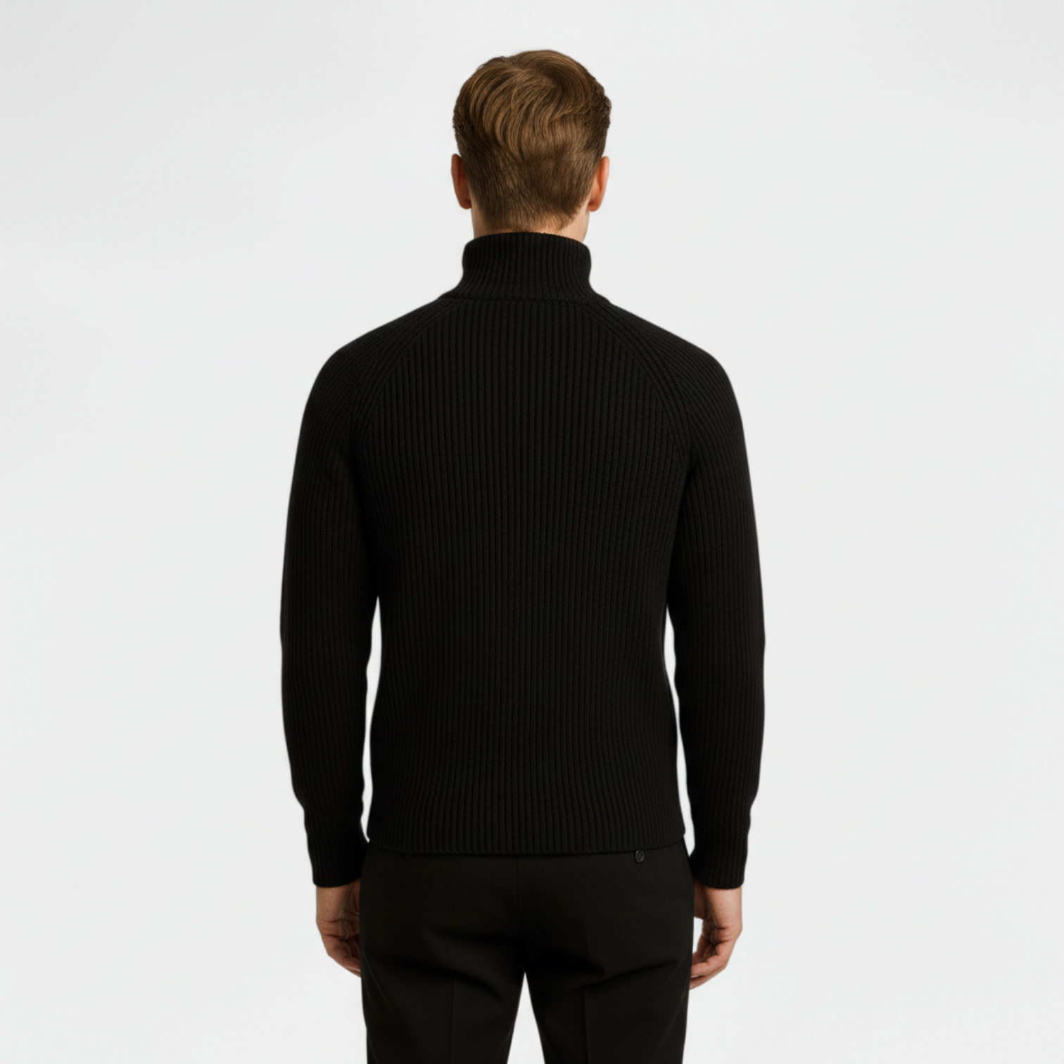 Men’s Ribbed Half-Zip Sweater – Mock Neck Pullover
