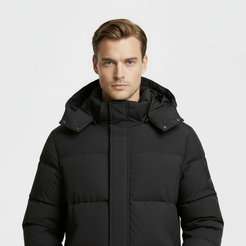 Men's Long Puffer Coat - Winter Jacket Parka