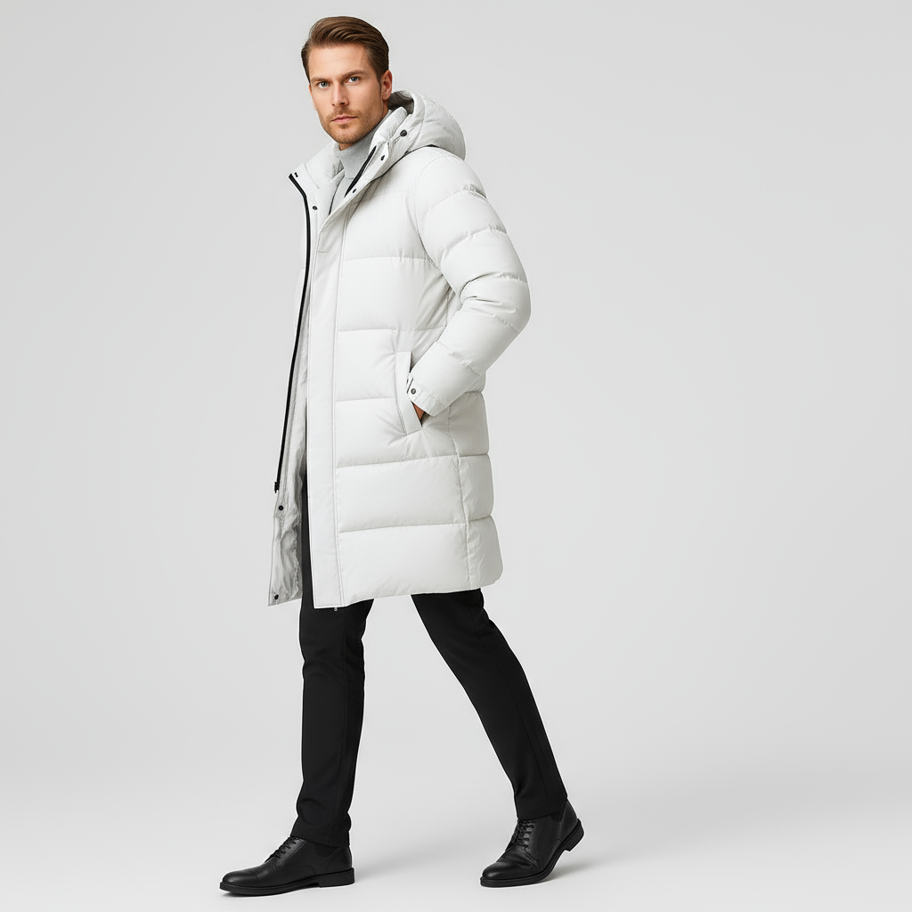 Men's Long Down Puffer Jacket Winter Parka